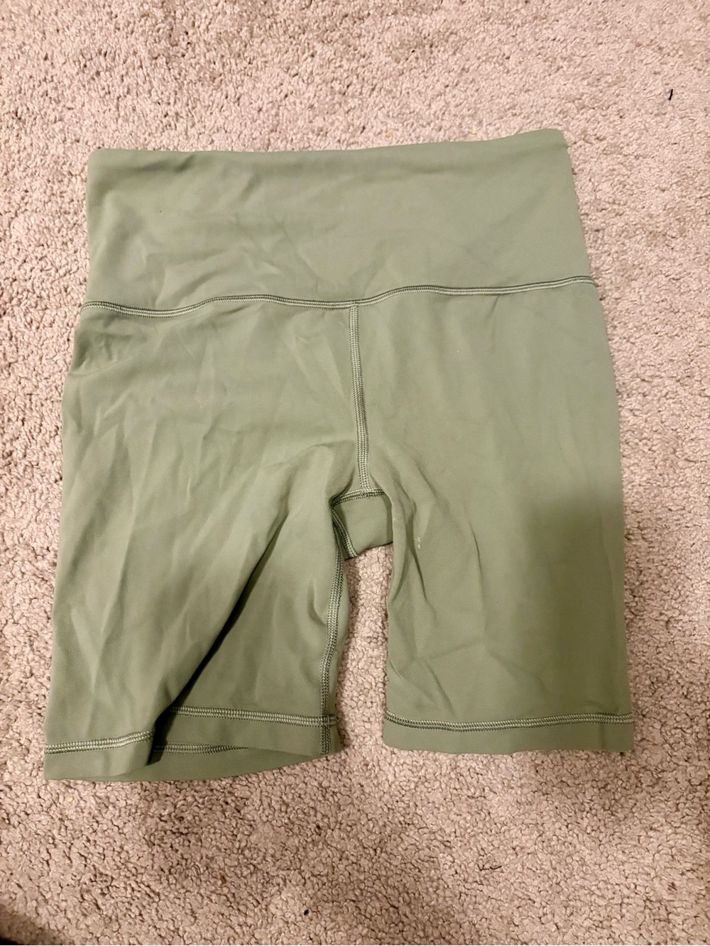 Athleta Olive Green High-Waist Bike Shorts